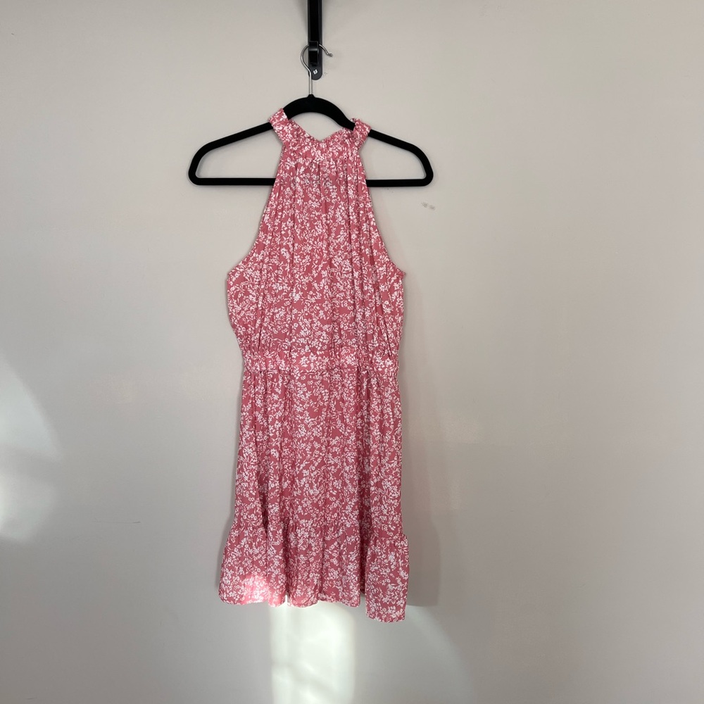 Floral Halter Dress - Pink